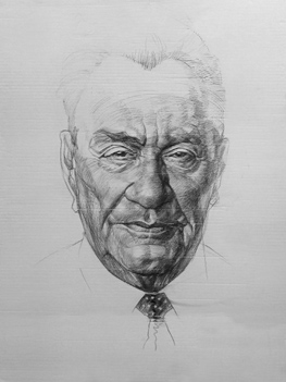 «Қонаев» 2018. картон, көмір 120х160.